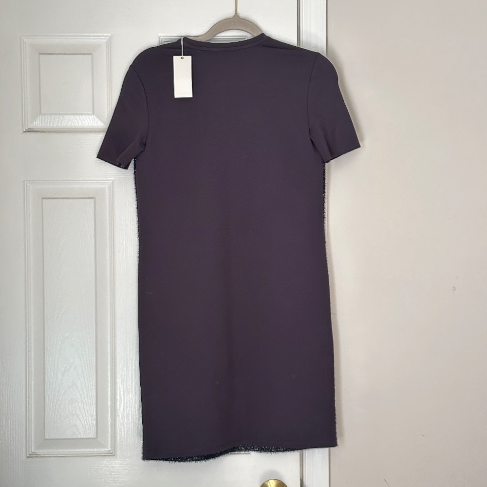 Tory Burch Tinsel T-Shirt Shift Dress Navy Blue Brand New Size XS Holiday Party - Picture 2 of 7